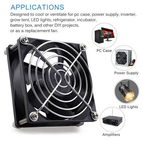 Aokin 80x80x25mm DC 5V 12V 24V Brushless Cooling Fan 2-Pin H