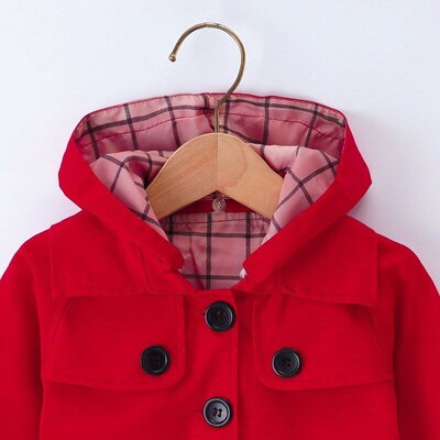 23 SpringAutumn Girls Windbreaker Kids British Thick MidLong