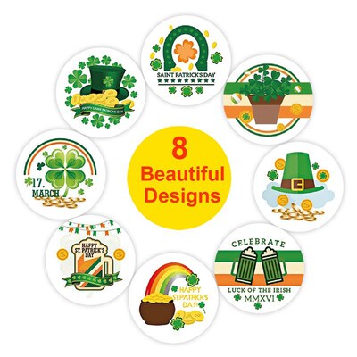 500 St Patricks Stickers Irish National Day Decor Seal Label
