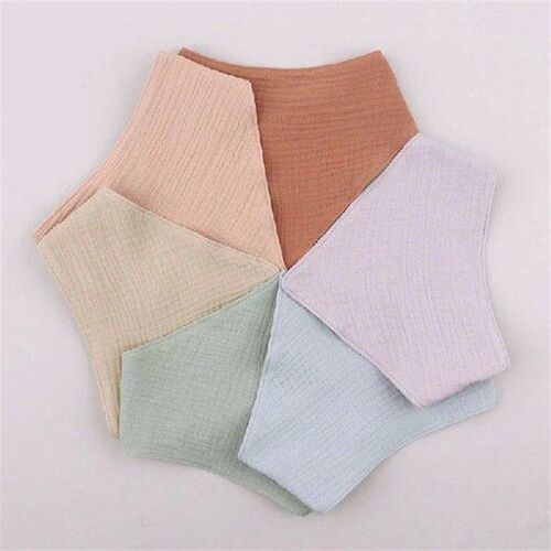 3Pcs Baby Bibs Cotton Newborn Button Soft for Triangle
