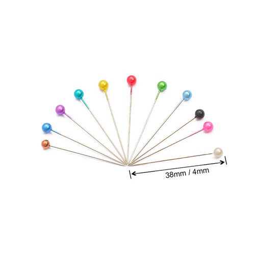 100Pcs/Box 38cm Colorful Round Pearl Head Needles Stitch Str