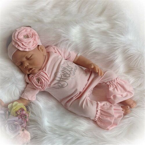 New Newborn Baby Flower Romper Girl Jumpsuit Headband Outfit