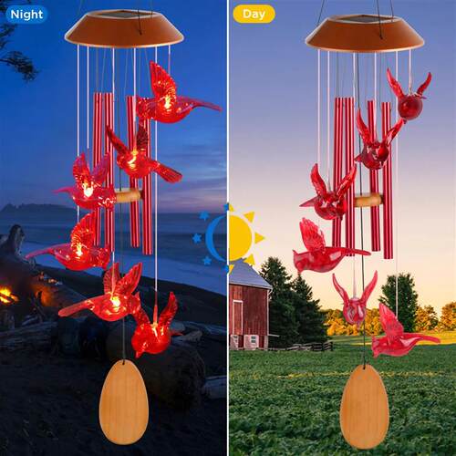 Solar Wind Chimes, Christmas Gifts for Mom & Grandma, Wooden
