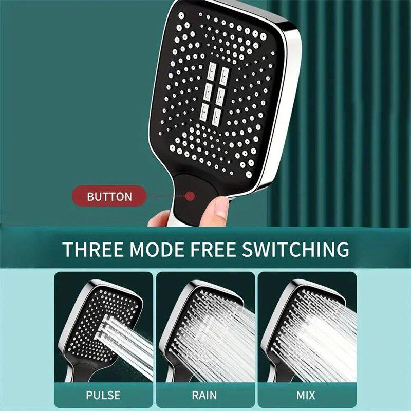Adjustable Shower Head 3 Mode Rainfall Shower Large Flow Sho - 实物图