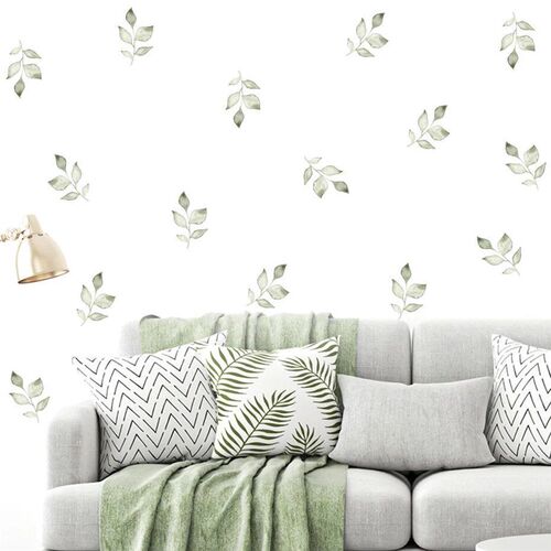 Boho Green Leaves Watercolor Wall ers Nursery Art Kids Room