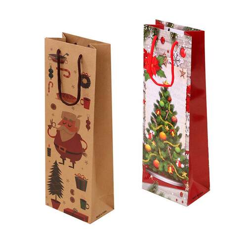 Kraft paper and wine bottle bags for Christmas酒瓶袋