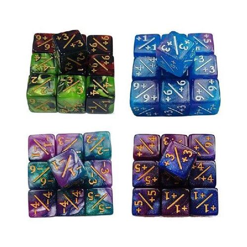 10pcs Six Sided Dice Set D6 Counters +1/+1 And -1/-1 Set