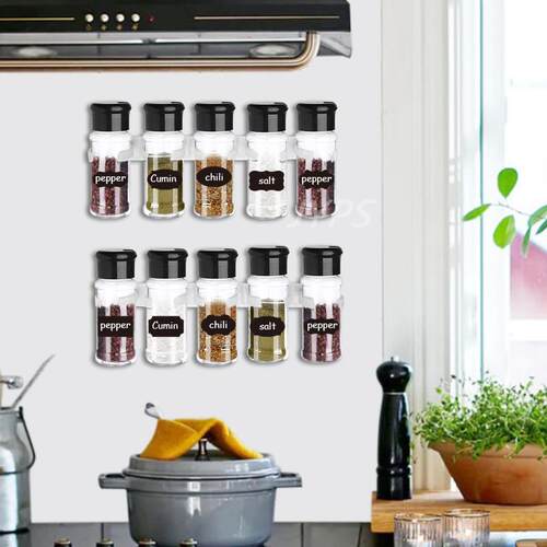 2/4 Pcs Kitchen Storage Rack Wall Mount Spice Rack Seasoning