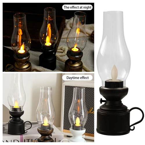 Vintage Kerosenes Lamp Halloween Night Light LED Flameless C