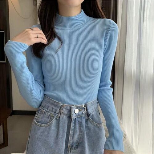 New Spring Autumn Turtleneck Pullovers Sweaters Basic Women