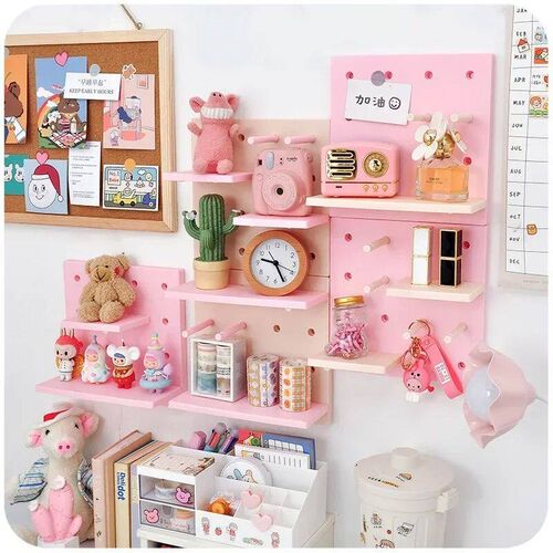 Wall-mounted Hole Board Wall Shelf Free Punching Hanger Book