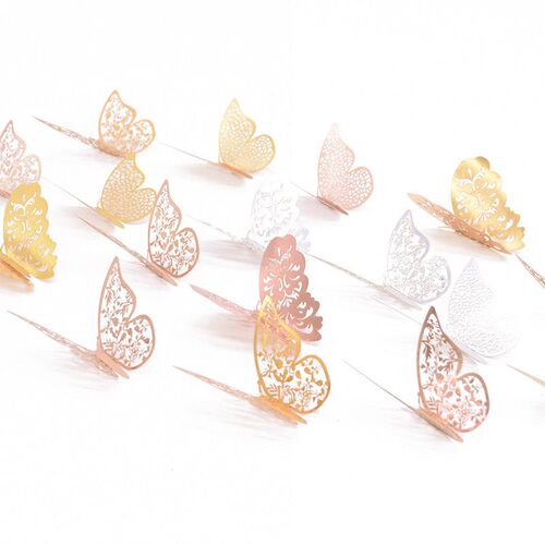 12Pcs 3D Hollow Butterfly Wall er For Home Decoration DIY Wa