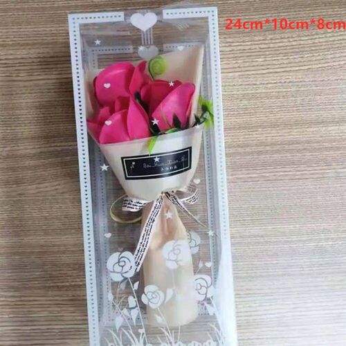 3 Heads Artificial Rose Bouquet Hand Holding Soap Flower Val