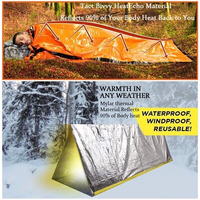 Portable Waterproof Emergency Survival Sleeping Bag Hiking C