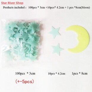 Moon Combination Living Star Room Sticker And Wall 111Pcs