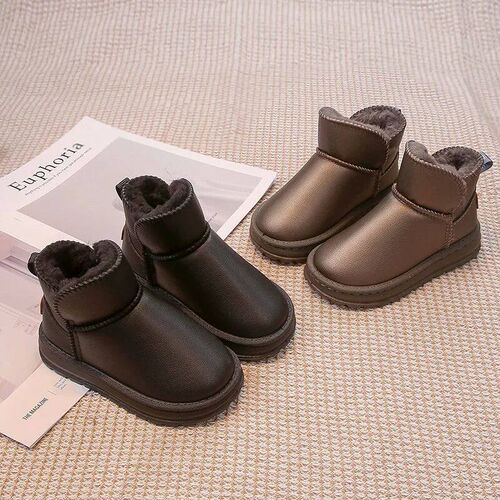 Boys Girls Winter Boots Kids Snow Boots Ankle Slip-on Fashio