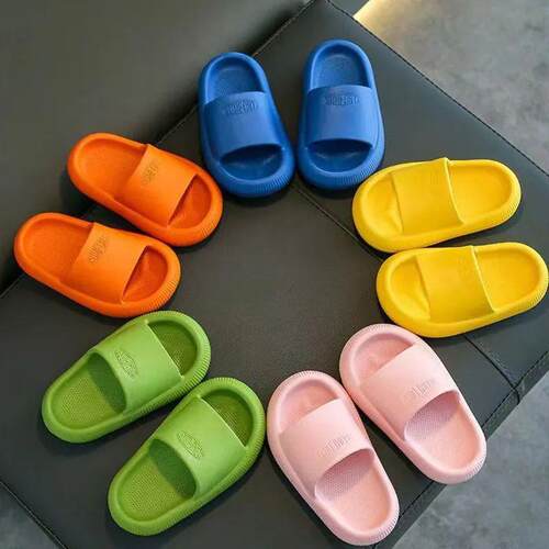 Summer Childrens Casual Slippers Solid Color Breathable Non
