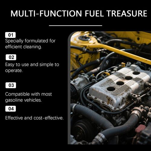 Gasoline fuel additive, cleans carbon deposits, reduces fuel