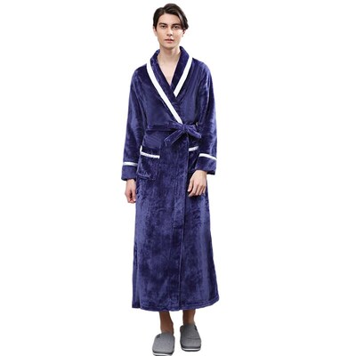 Flannel Winter Thicken Warm Female Male Coral Fleece Kimono