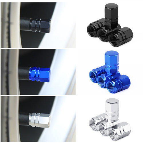 4PCS Valve Caps Aluminum Alloy Tire Valve Stem Covers for