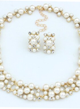 pearl necklaces set earrings jewelry women 珍珠潮女项链饰品