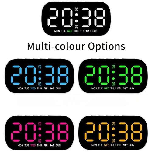 Digital Alarm Clock USB Powered Temperature Date Week Dual A