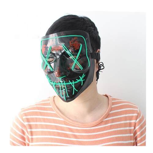 2pcs led light mask Halloween costume prop Scary Face mask