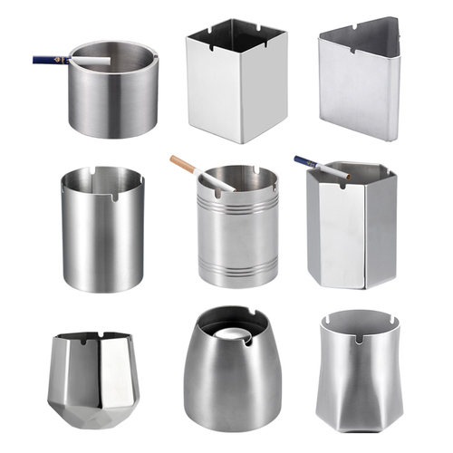 不锈钢酒吧ktv烟缸带盖创意烟盅防飞灰防烟味卧室床上专用烟灰缸