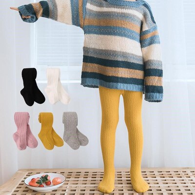 Baby Girl Tights Warm Leggings Kids Pants Solid Cotton Child
