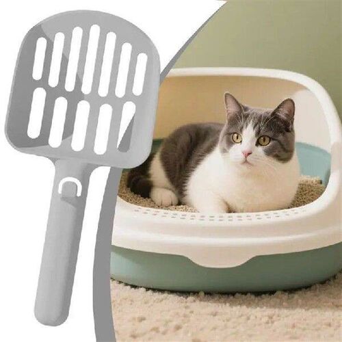 Litter Scooper Ergonomic Handle Non-stick Cat Box Scooper