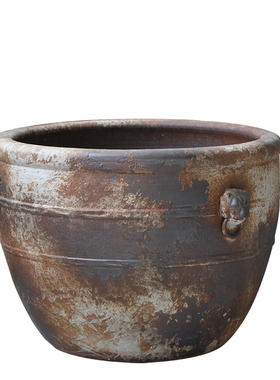 陶瓷大水缸鱼缸复古做旧仿青铜庭院造景流水门海酒店民宿室外缸