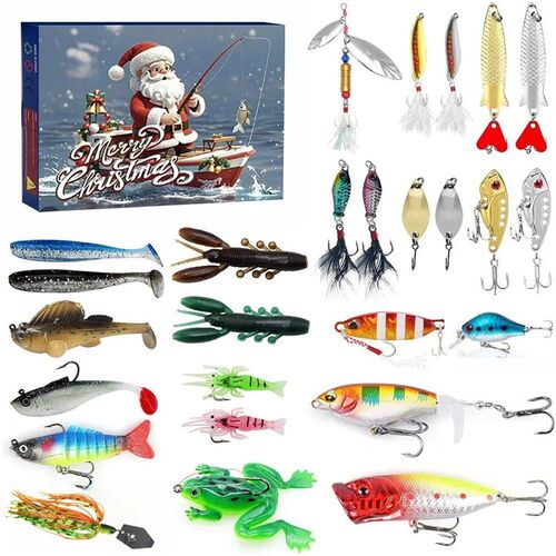 24 Days Fishing Tackle Advent Calendar Fishing Lures Gifts B