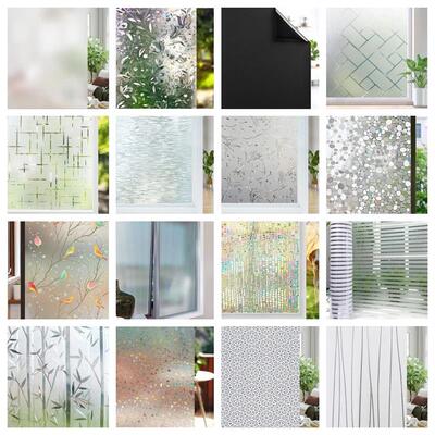 Wide 75/90 Cm Frosted Window Privacy Film, Non-Adhesive Wind