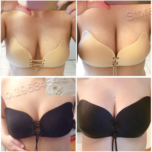 Women Invisible Bra Self Adhesive Strapless Bandage Blackles