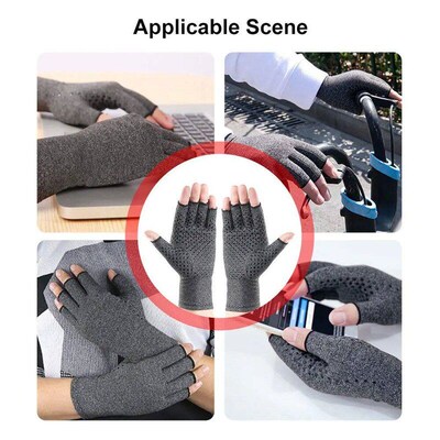 1 Pair Compression Arthritis Gloves Rehabilitation Semi-fing