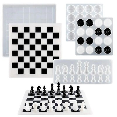 3 Pcs Chess Board Silicone Casting Resin Molds For DIY Resin