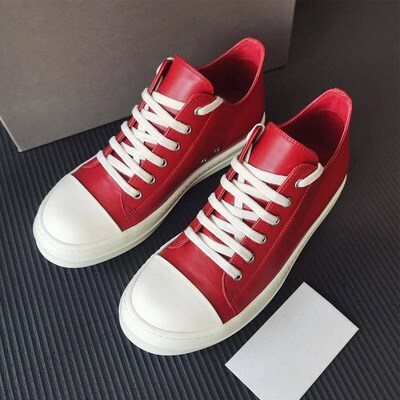Mens Casual Shoes Low Top Leather Shoes For Men Lace-up Wom