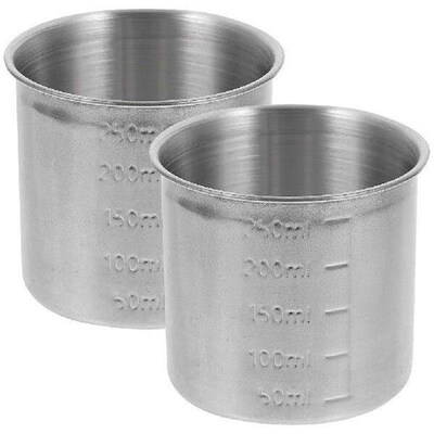2 Pcs Stainless Steel Measuring Cup Cups Container for Rice