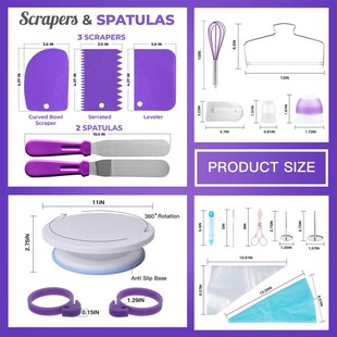 Cake Turntable Rotary Baking Nozzle Piping Bag Set Tool 转盘