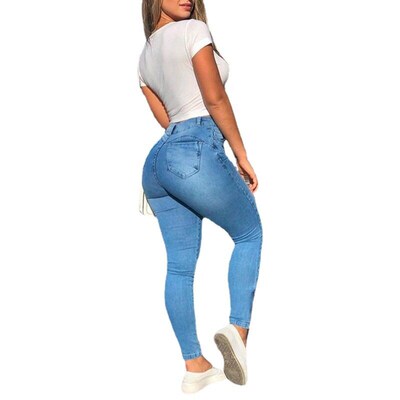 High Waist Jeans for Women Boyfriend Skinny Black Push Up Pe