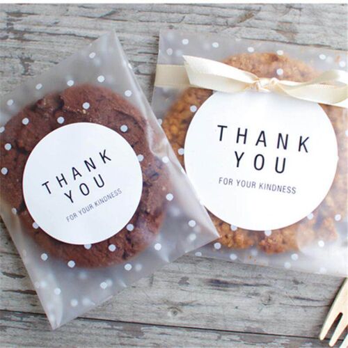 100Pcs Frosted Cookie Packaging Bag Transparent Plastic Bags