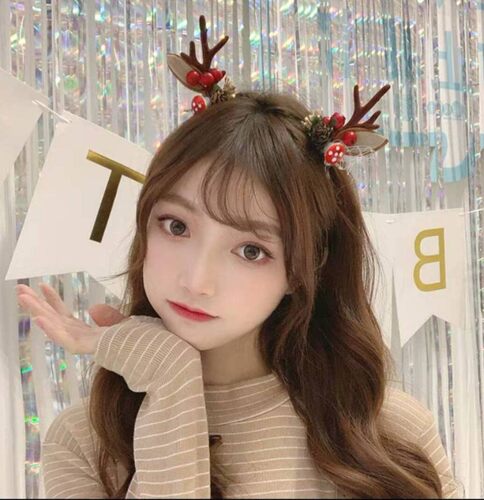 Elk Antler Headband Forest Branch Deer Ear Christmas Party