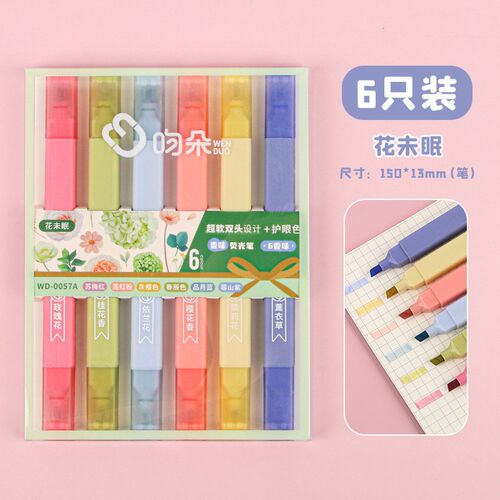2Headed Fluorescent Marker Pen with Color and Scent Ins High