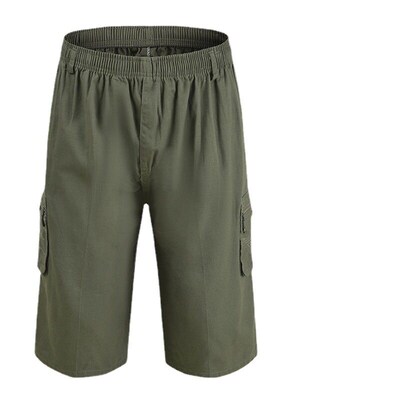 Mens summer workwear solid color mid-waist loose straight f
