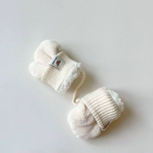 1-4Y Baby Cartoon Bear Label Mittens Winter Warm Kids Girls