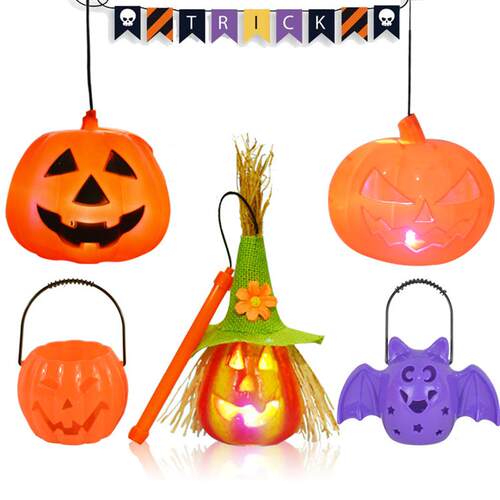 Portable glowing pumpkin lantern Halloween sound ghost light