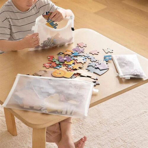 3pcs Mesh Zipper Pouch A4A5A6 Student Waterproof Zip File Ba