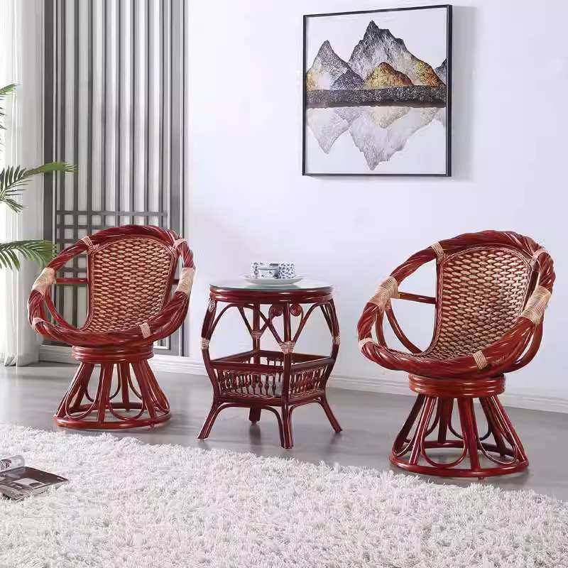 阳台藤编靠背藤椅子真藤家用旋转椅三件套组合扶手茶桌椅手工编织,3C数码配件,其它配件,淘宝优惠券,粉丝福利购,淘宝优惠卷