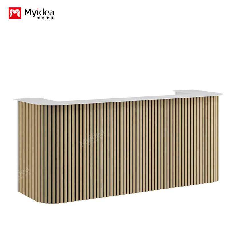 广东时尚原木格栅前台办公接待质感办公台白色山纹岩板现代接待台,3C数码配件,其它配件,淘宝优惠券,粉丝福利购,淘宝优惠卷