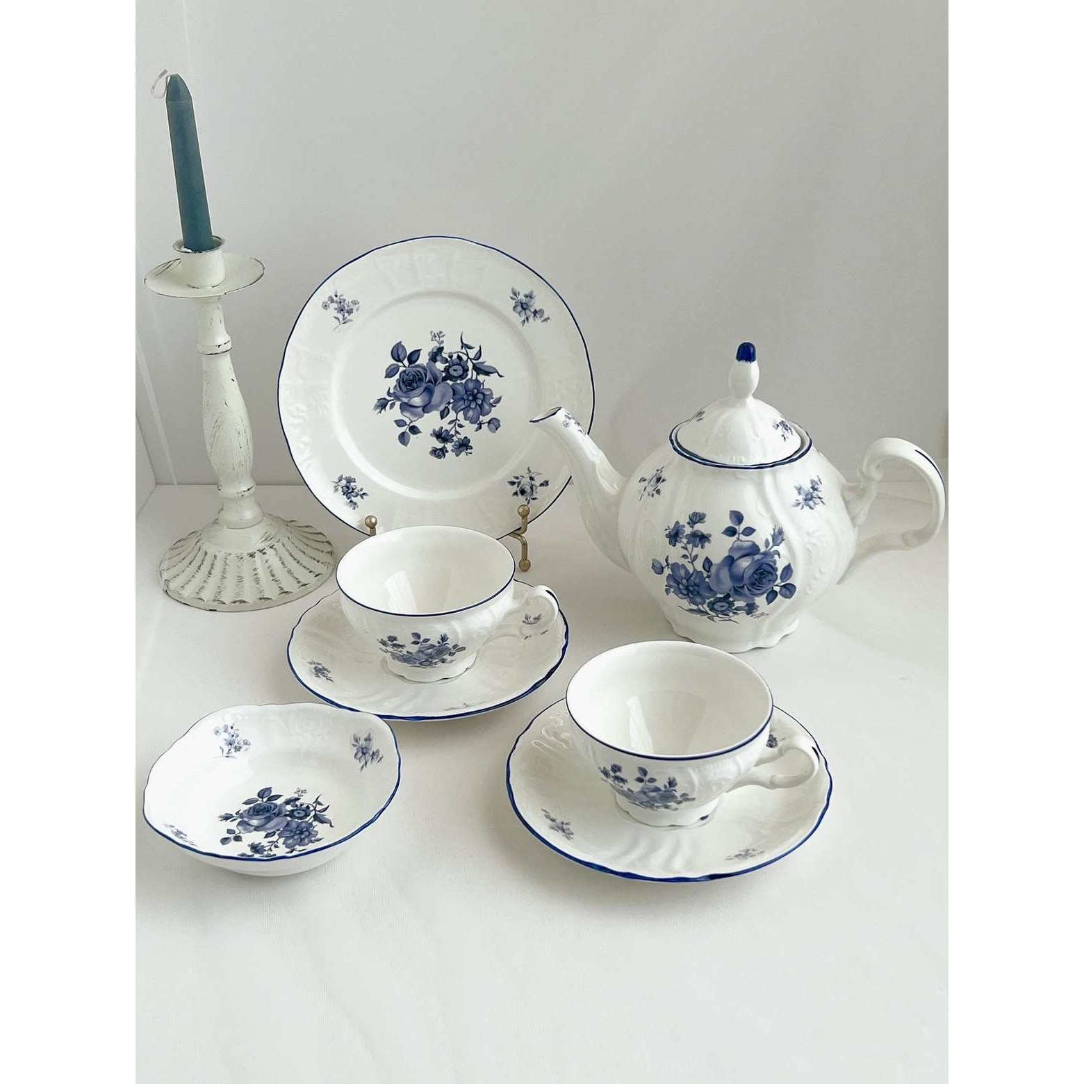 出口单 简约水墨蓝复古浮雕典雅白色咖啡壶杯碟套装,3C数码配件,其它配件,淘宝优惠券,粉丝福利购,淘宝优惠卷